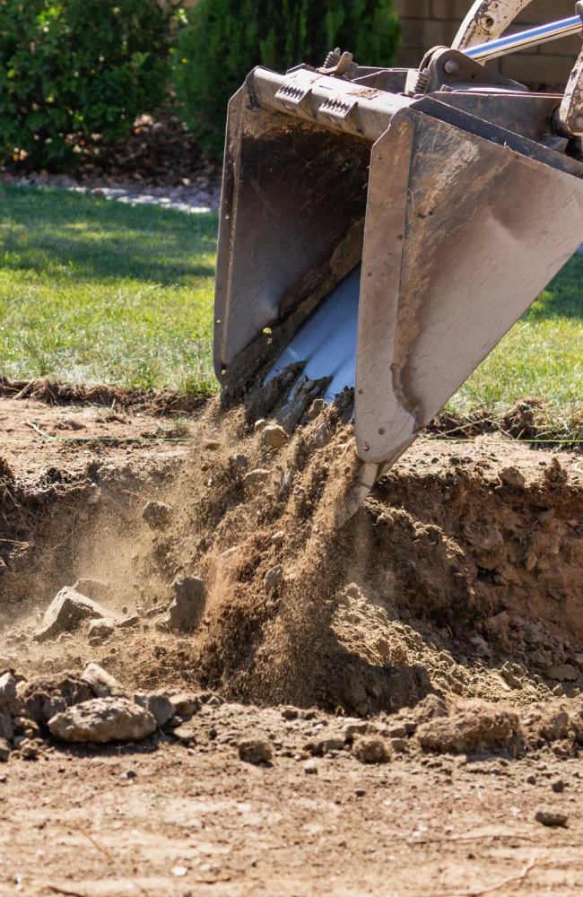 on going excavation for septic system installation